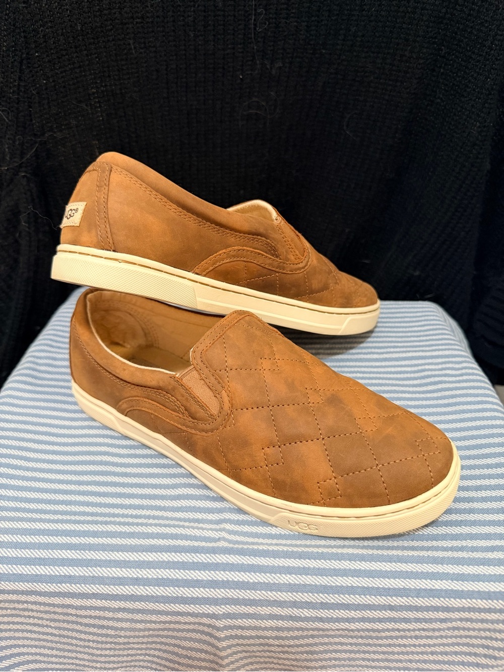 UGG Women's Brown Quilted Slip-On Loafers